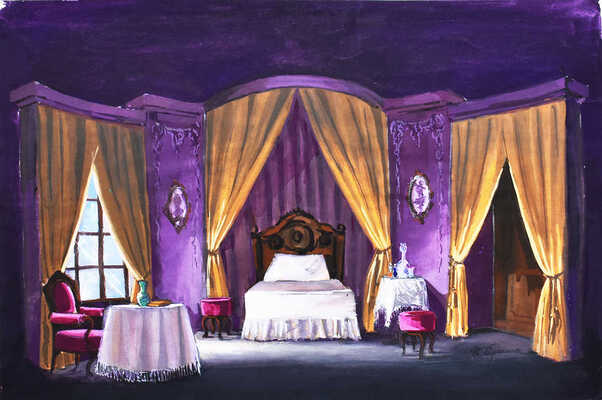 Трошин Николай Степанович. Эскиз декорации спальни